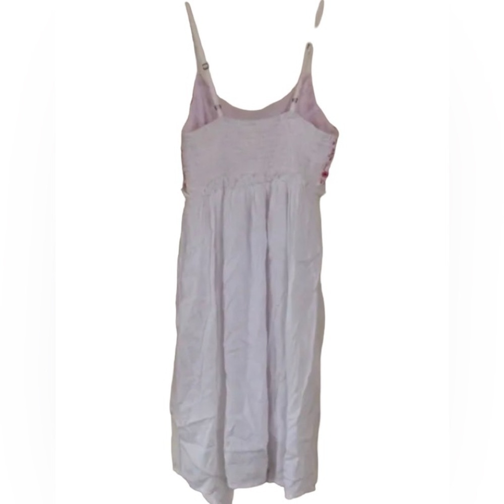 Japna White Mini Dress with Pink Embroidery Size Medium - Picture 4 of 12